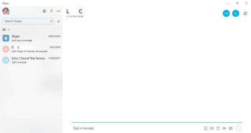 skype call window
