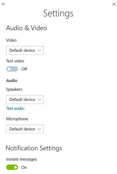 skype settings